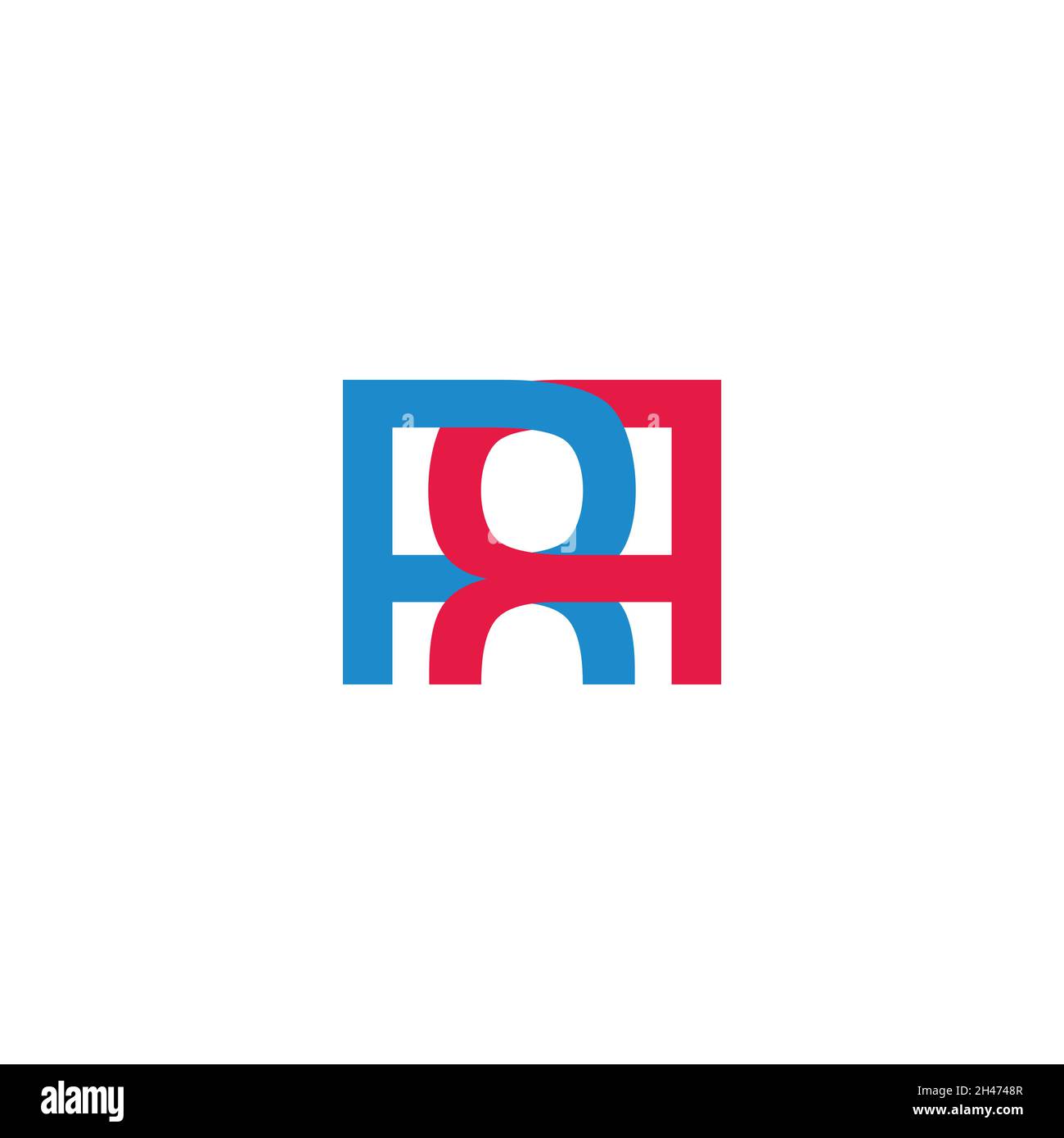 Letter rr einfacher bunt verknüpfter Logo-Vektor Stock Vektor