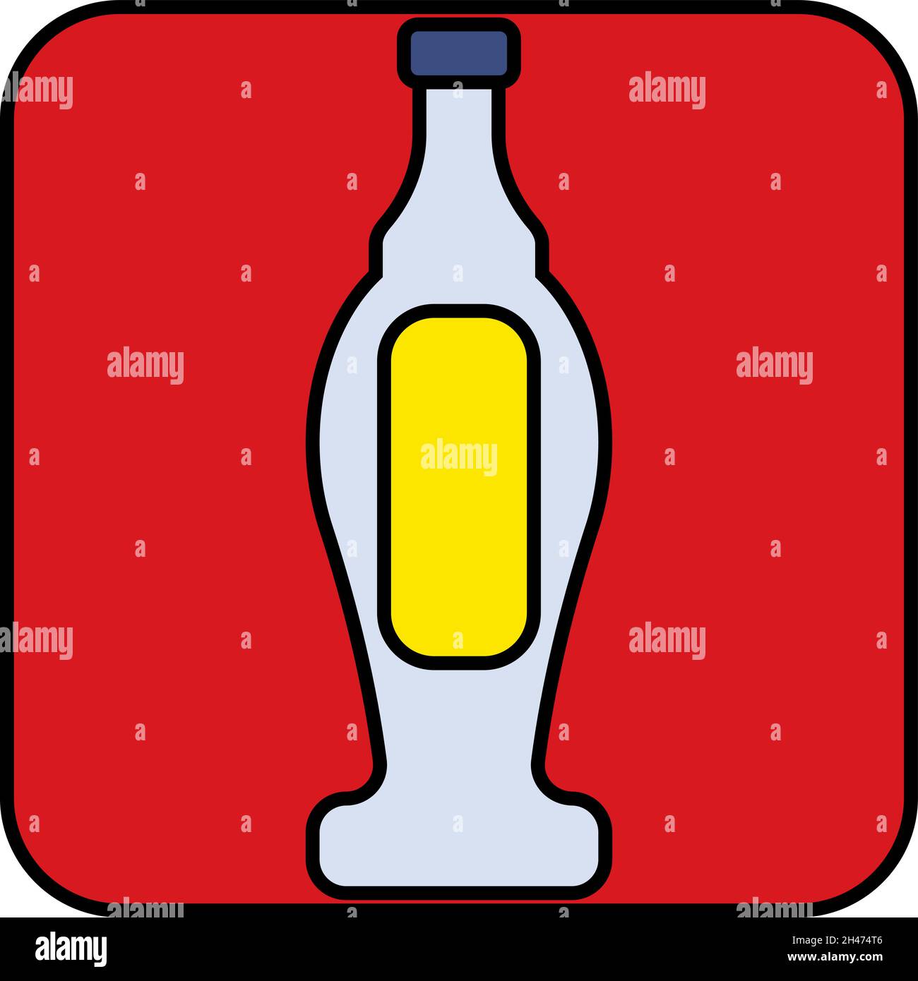 Schicke weiße Alkoholflasche, Illustration, Vektor, auf weißem Hintergrund. Stock Vektor