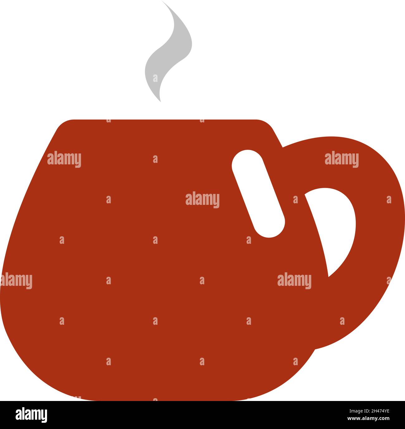 Herbstlicher heißer Tee in roter Tasse, Illustration, Vektor, auf weißem Hintergrund. Stock Vektor