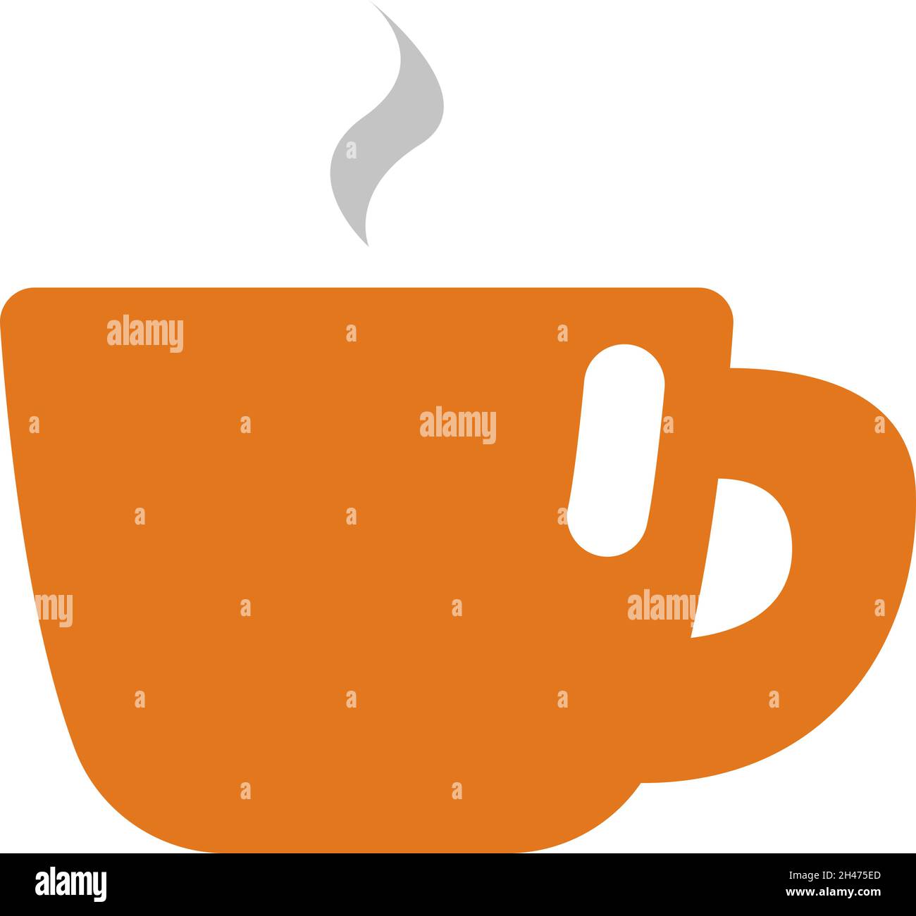 Herbstlicher heißer Tee in orangefarbener Tasse, Illustration, Vektor, auf weißem Hintergrund. Stock Vektor