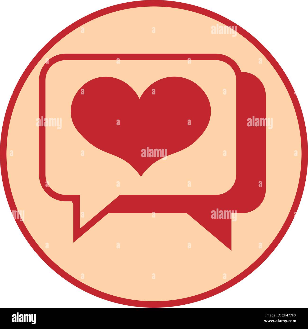 Love Chat, Illustration, Vektor, auf weißem Hintergrund. Stock Vektor