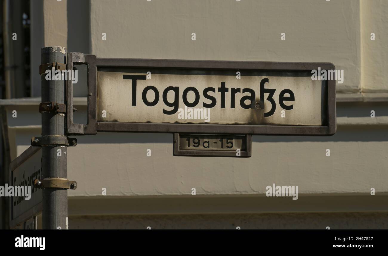 Straßenschild Togostraße, Wedding, Berlin, Deutschland Stockfoto