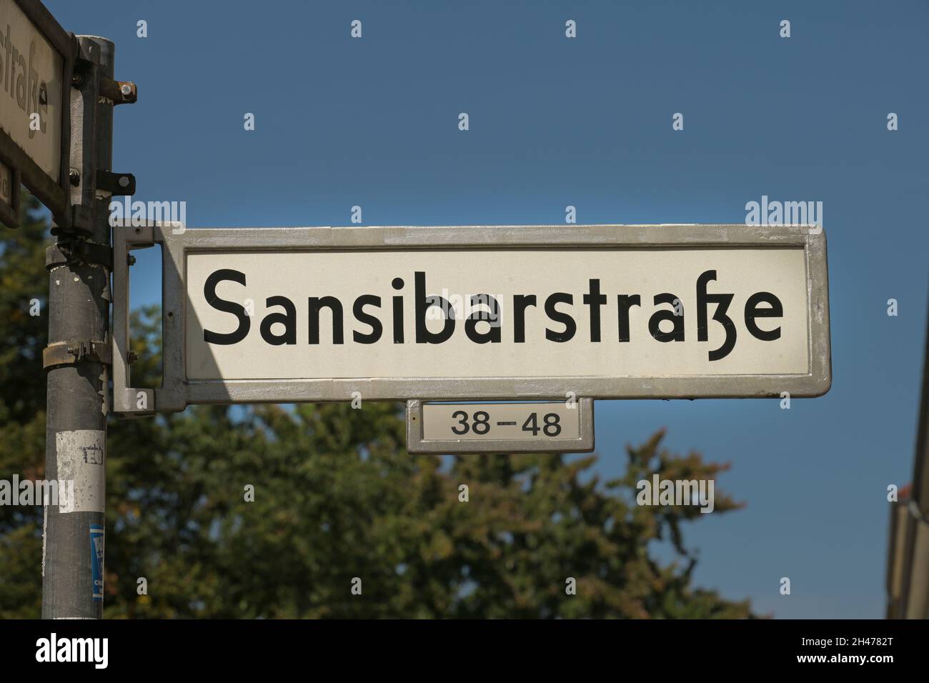 Straßenschild Sansibarstraße , Wedding, Berlin, Deutschland Stockfoto