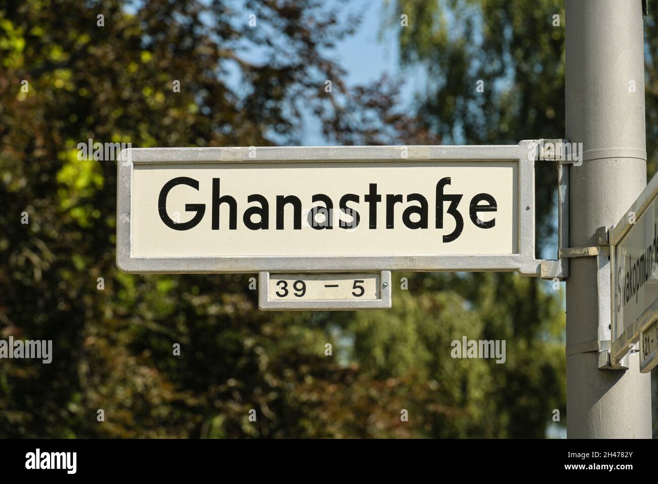 Straßenschild Ghanastraße, Afrikanisches Viertel, Wedding, Berlin, Deutschland Stockfoto