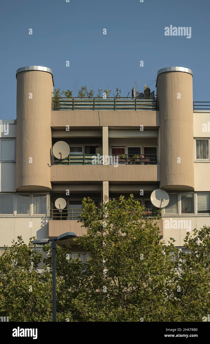 Wohnhaus, Balkon, Bundesallee / Spichernstraße, Wilmersdorf, Berlin, Deutschland Stockfoto