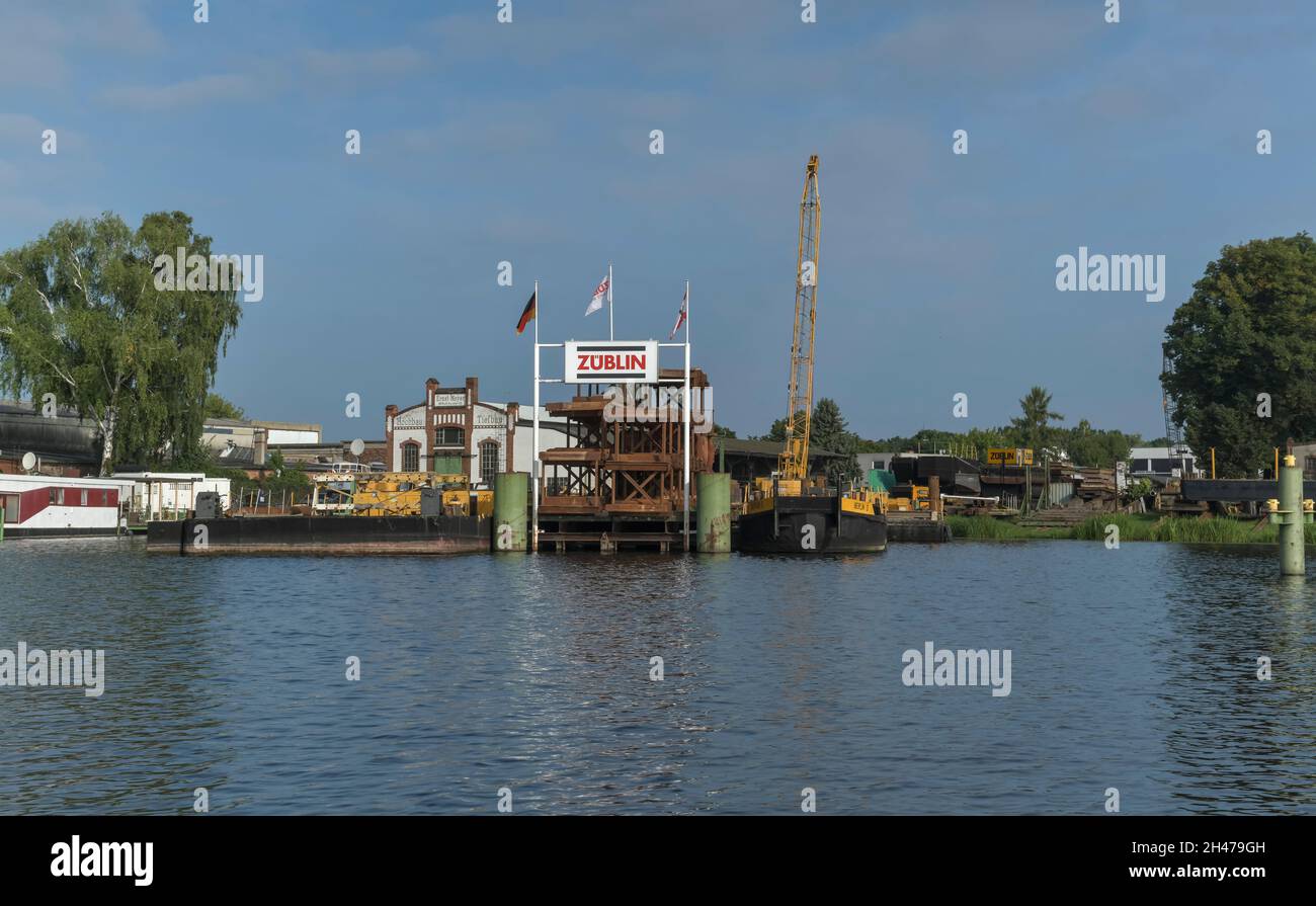 Züblin Spezialtiefbau, Mertensstraße, Havel, Spandau, Berlin, Deutschland Stockfoto