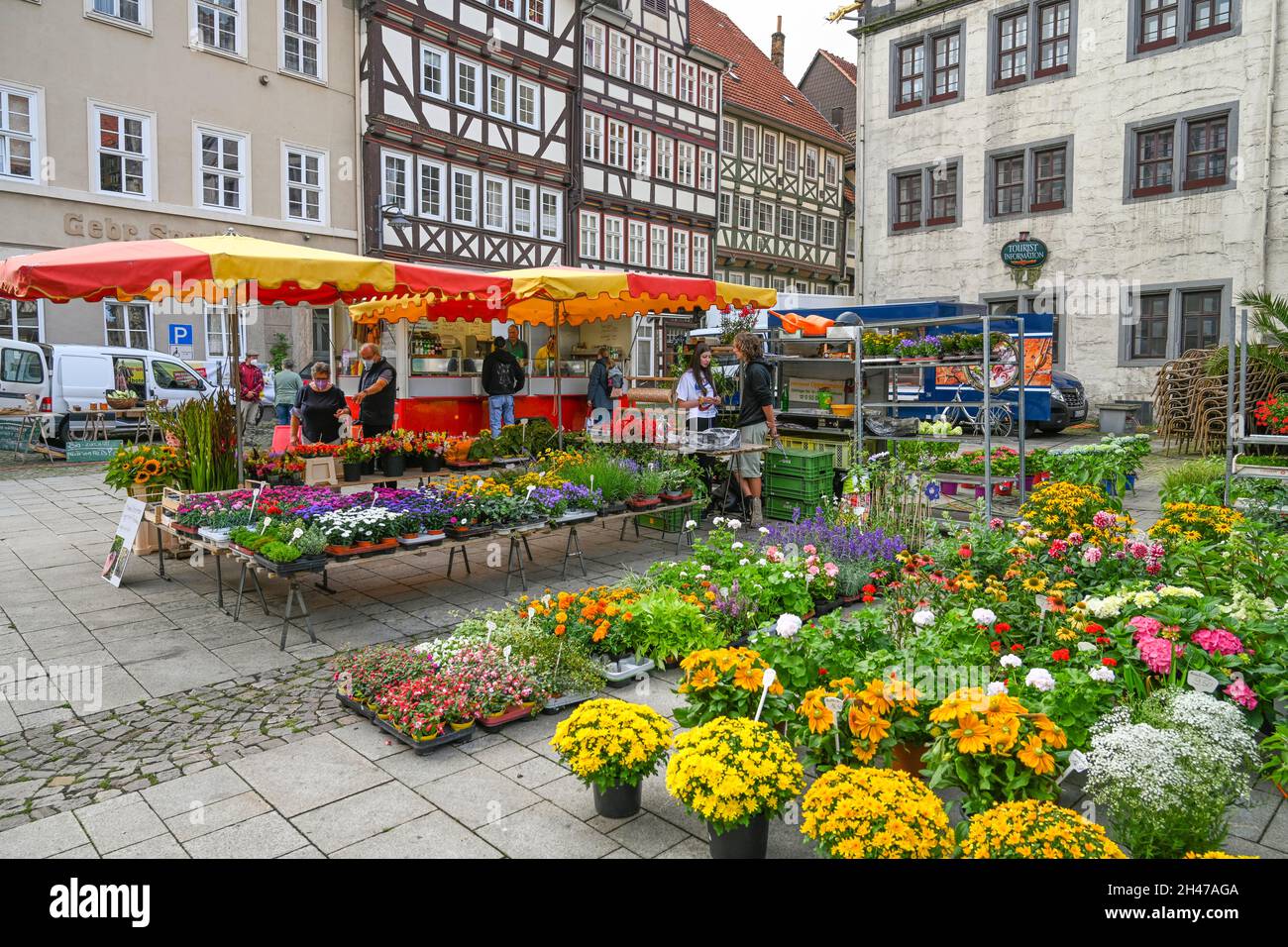 Marktplatz, Altstadt, Hannoversch Münden, Niedersachsen, Deutschland Stockfoto