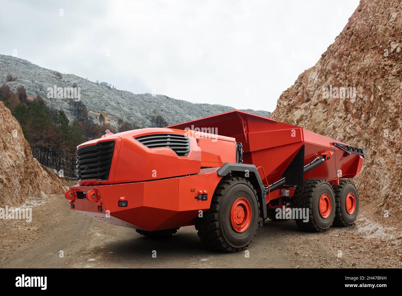 Autonom selbst fahrenden Bergbau-LKW Stockfoto