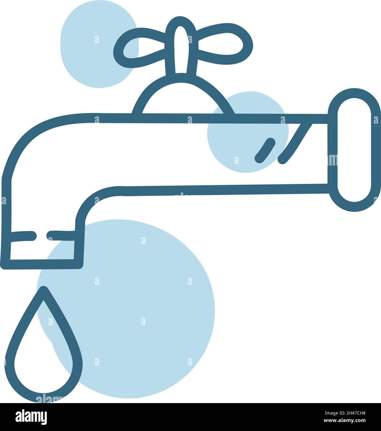 Wasserhahn, Illustration, Vektor, auf weißem Hintergrund. Stock Vektor