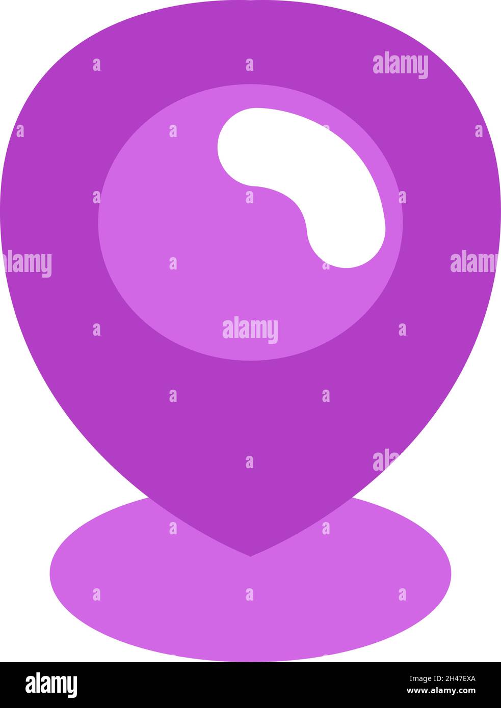 Violette Positionsnadel, Illustration, Vektor, auf weißem Hintergrund. Stock Vektor