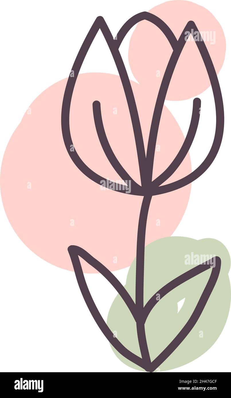 Kleine rosa Gartenblume, Illustration, Vektor, auf weißem Hintergrund. Stock Vektor
