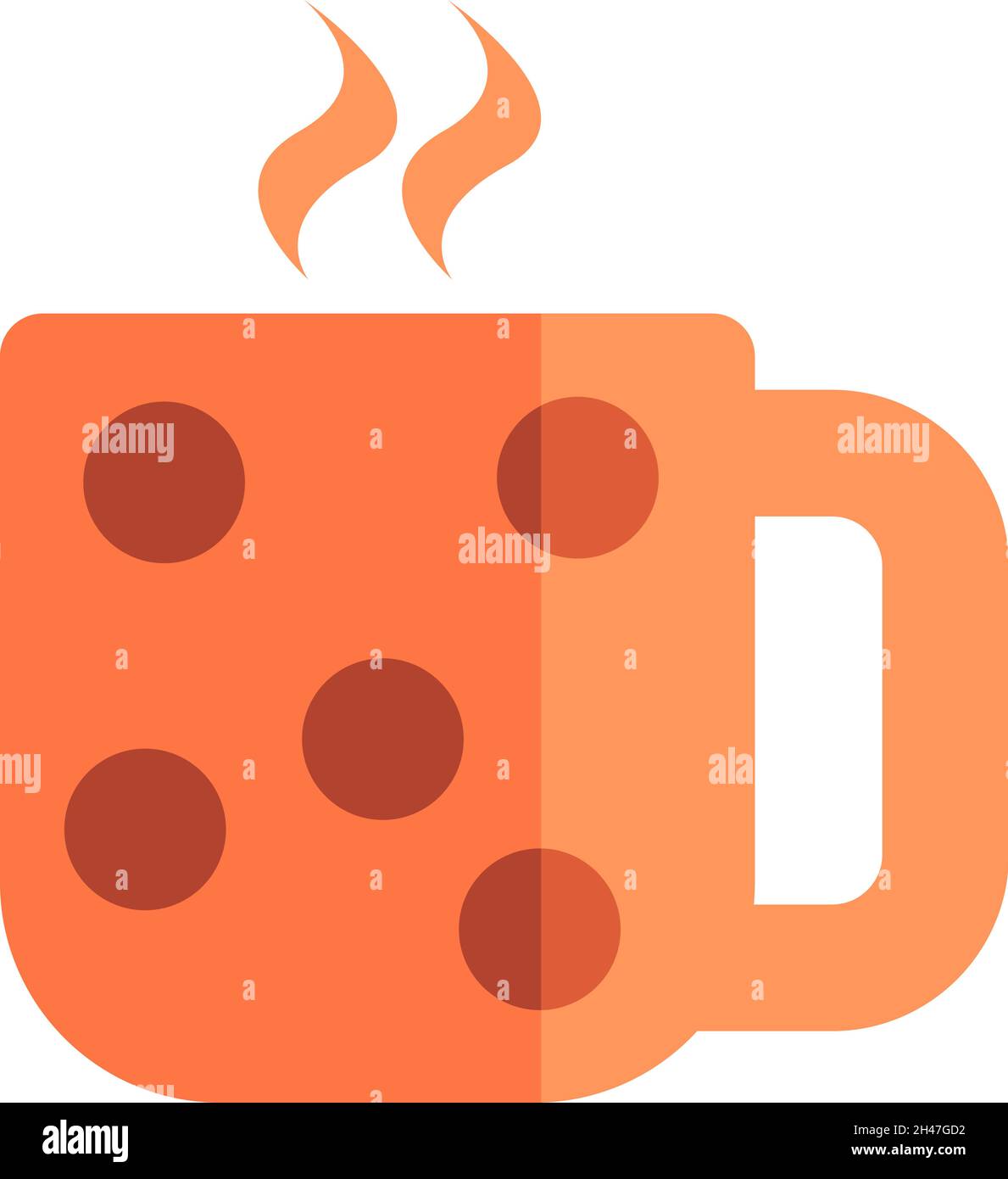 Niedliche Kaffeetasse, Illustration, Vektor, auf weißem Hintergrund. Stock Vektor