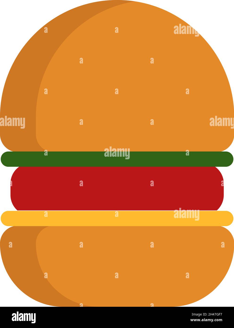 Veganer Burger, Illustration, Vektor, auf weißem Hintergrund. Stock Vektor