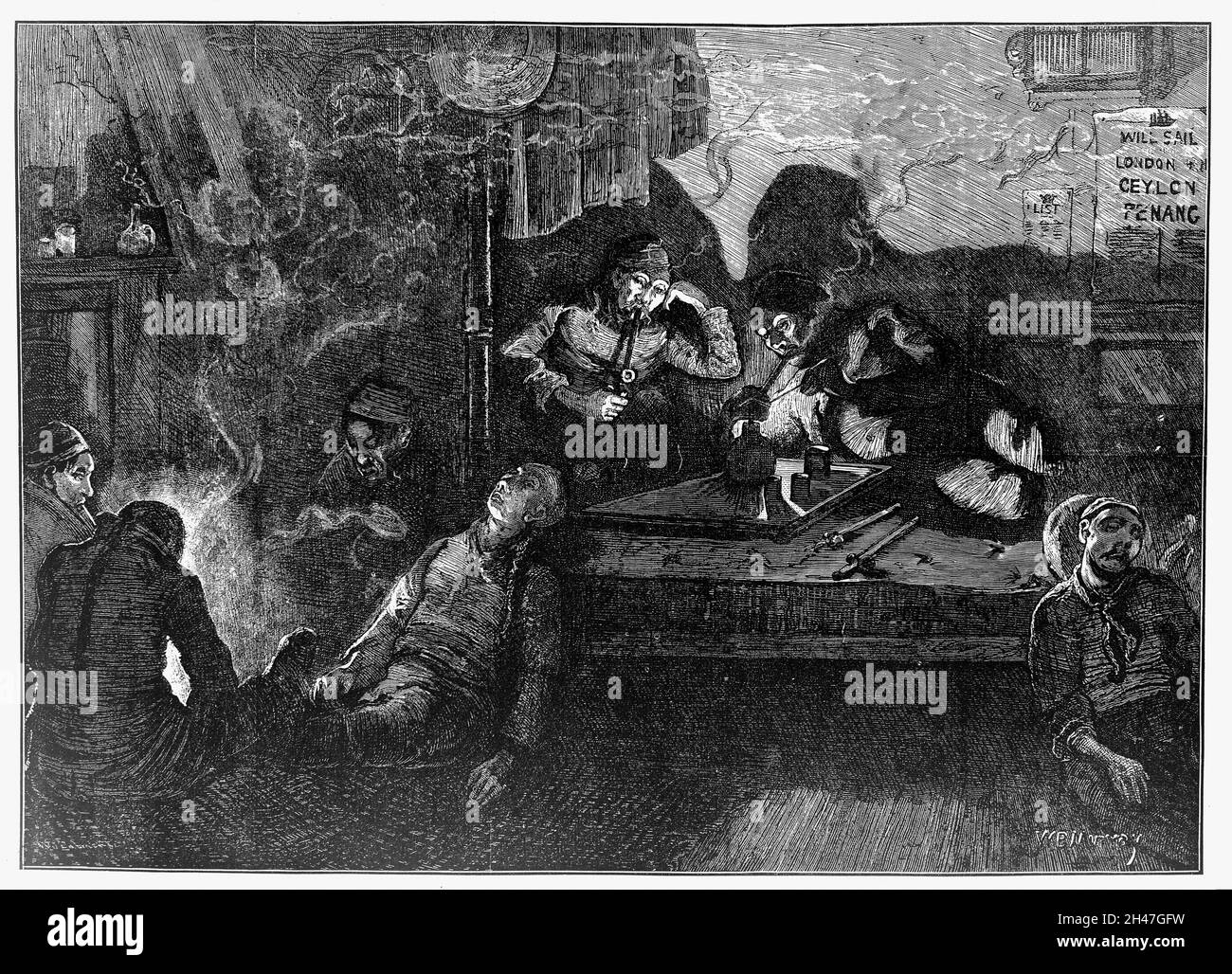 Opium-den im East End von London,1874 Stockfoto