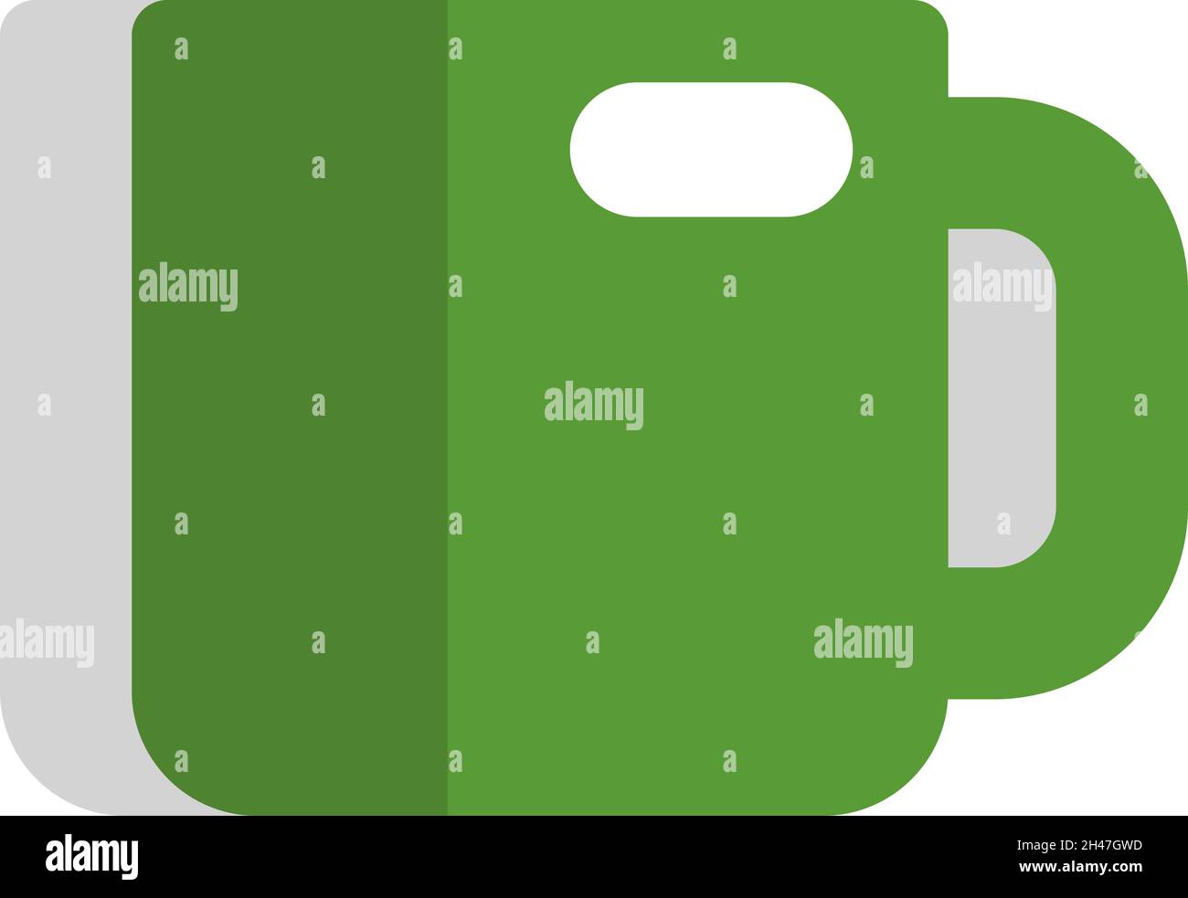 Grüner Becher, Illustration, Vektor, auf weißem Hintergrund. Stock Vektor