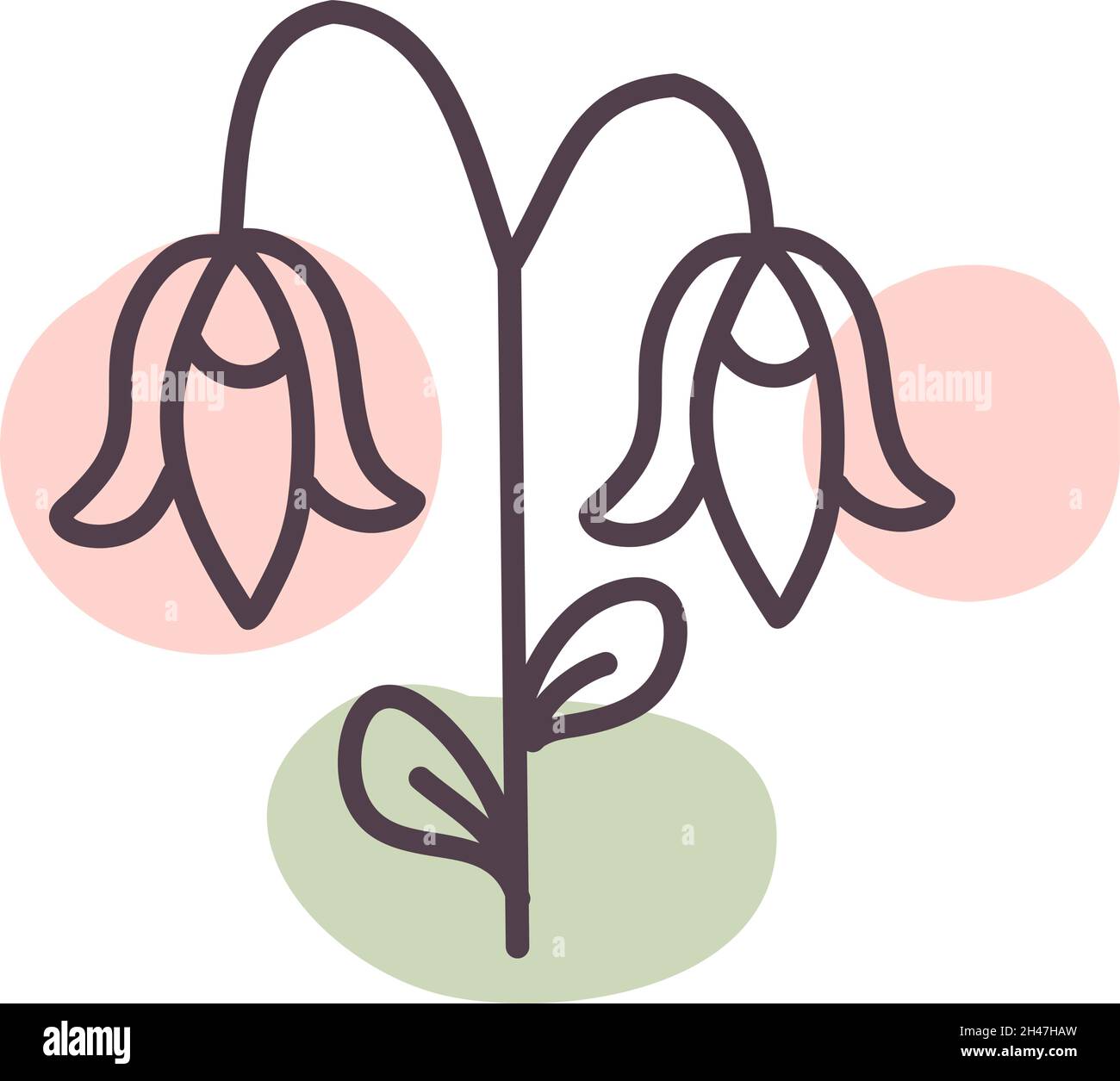 Traurige Gartenblumen, Illustration, Vektor, auf weißem Hintergrund. Stock Vektor