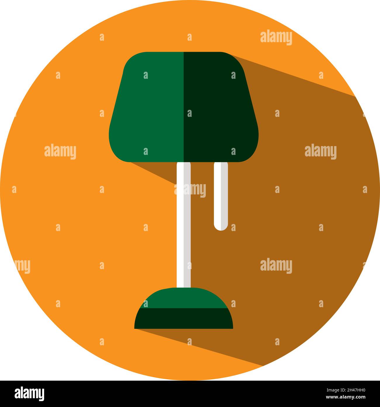 Grüne Lampe, Illustration, Vektor, auf weißem Hintergrund. Stock Vektor