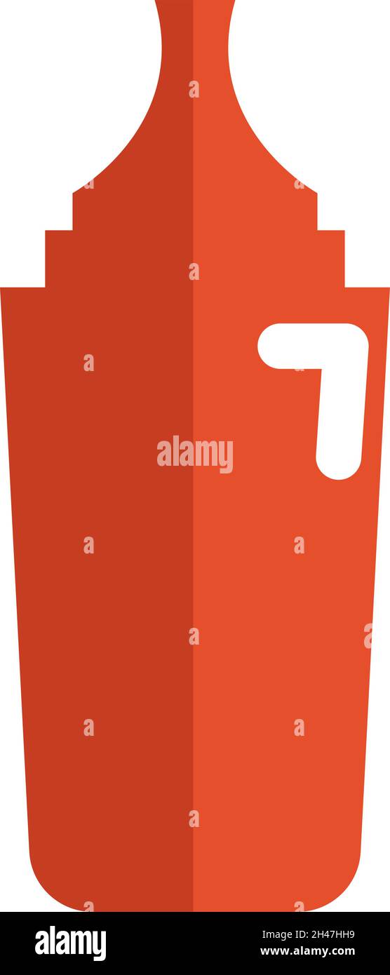 Fast Food Ketchup, Illustration, Vektor, auf weißem Hintergrund. Stock Vektor