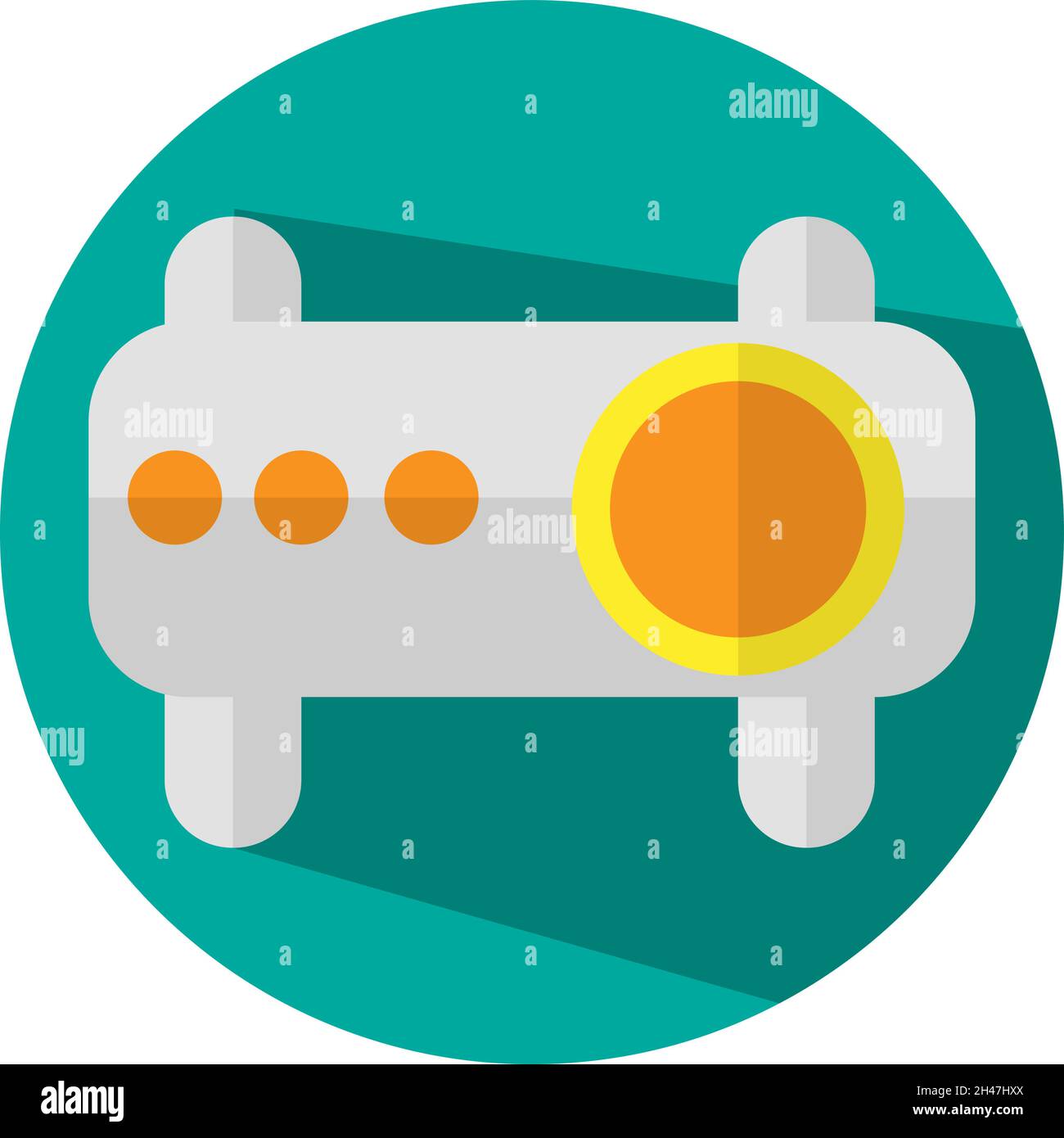 Bildprojektor, Illustration, Vektor, auf weißem Hintergrund. Stock Vektor