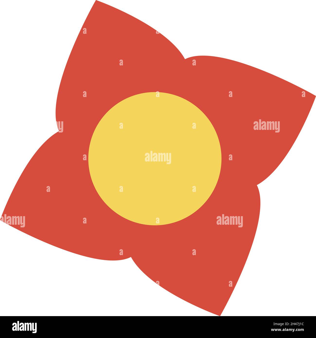 Kleine rote Blume, Illustration, Vektor, auf weißem Hintergrund. Stock Vektor