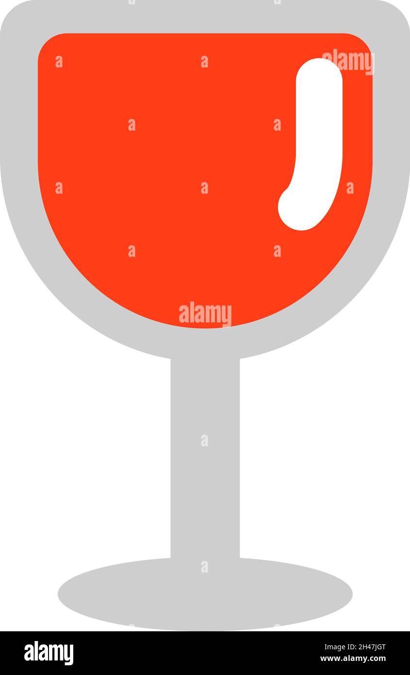 Volles Glas Rotwein, Illustration, Vektor, auf weißem Hintergrund. Stock Vektor