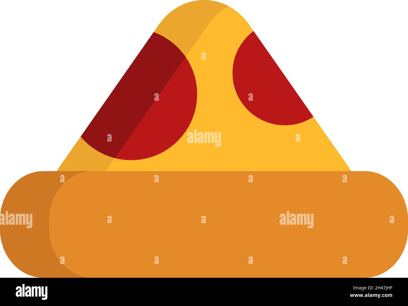 Pepperoni Pizza Scheibe, Illustration, Vektor, auf weißem Hintergrund. Stock Vektor