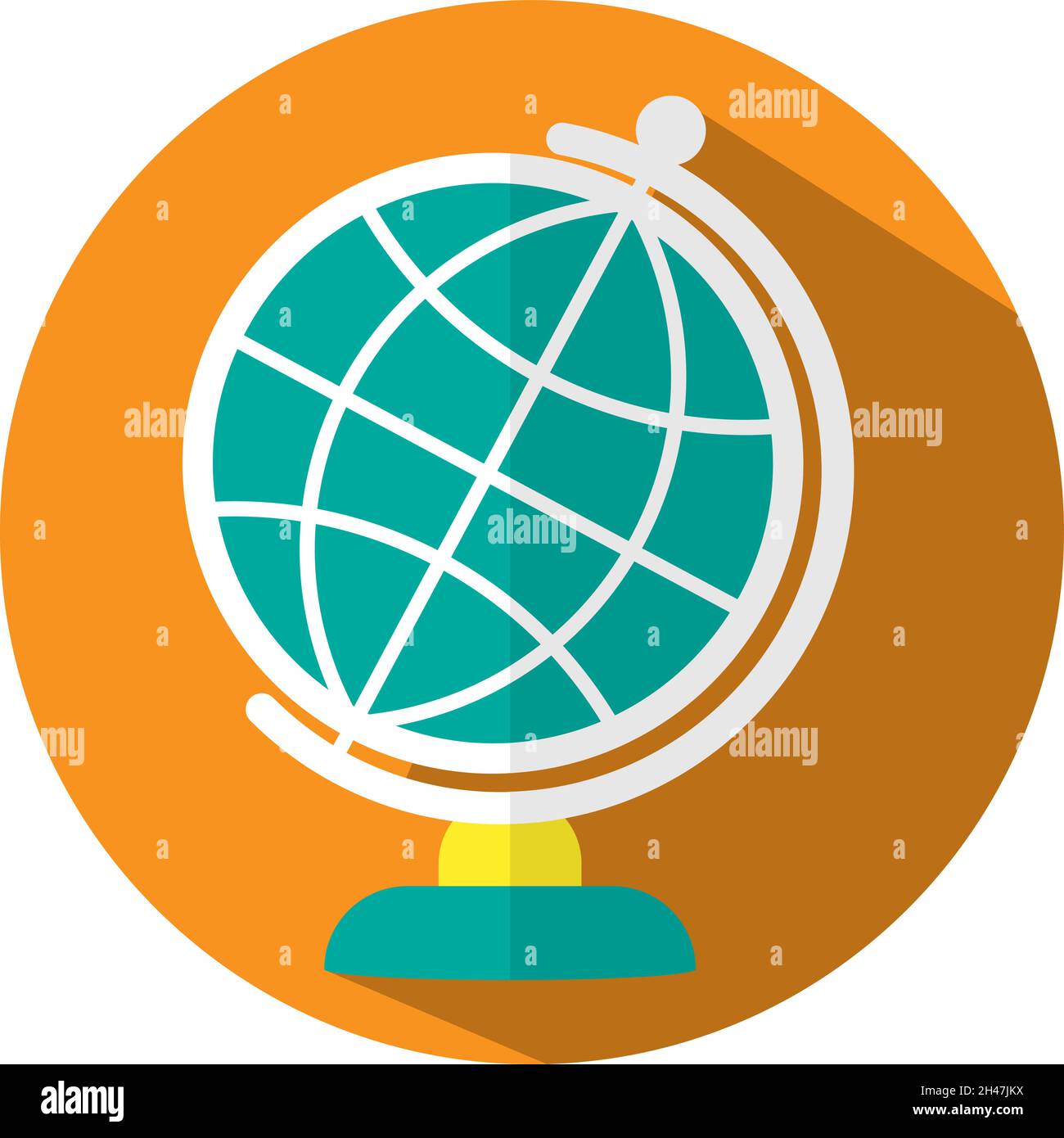 Schule Globus, Illustration, Vektor, auf weißem Hintergrund. Stock Vektor