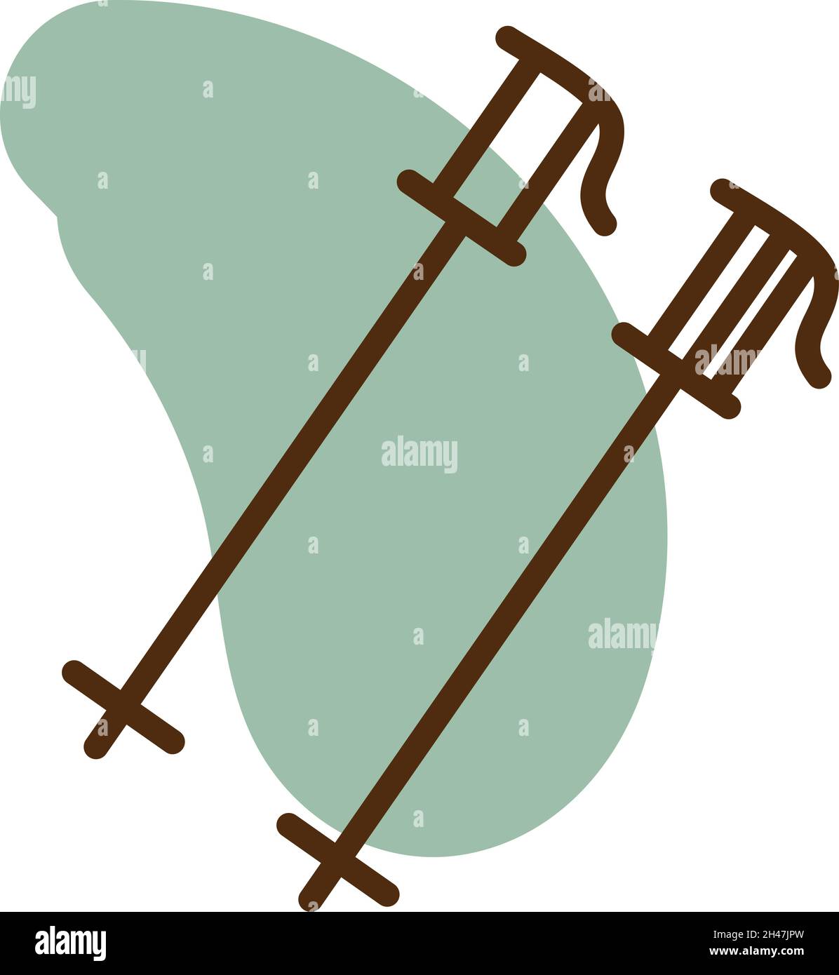 Wanderstöcke , Illustration, Vektor, auf weißem Hintergrund. Stock Vektor