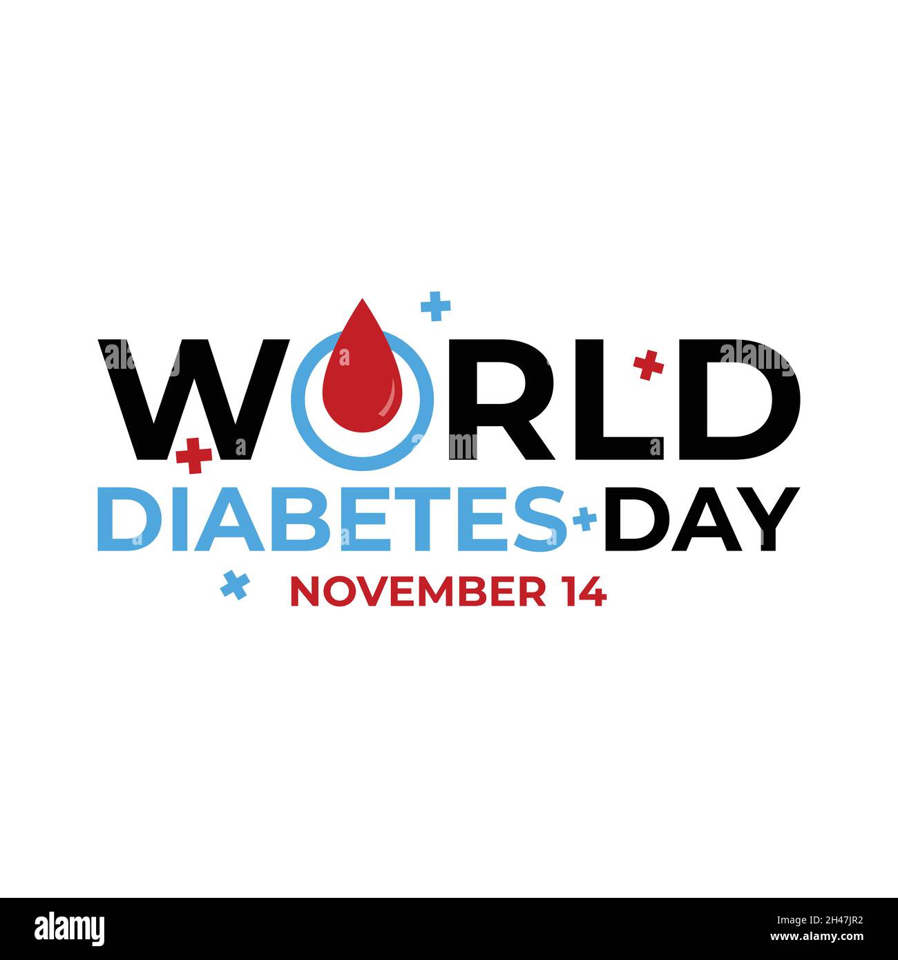 Plakat Design für World Diabetes Day Free Vector. Vector Illustration der Welt Diabetes Tag Konzept Stock Vektor