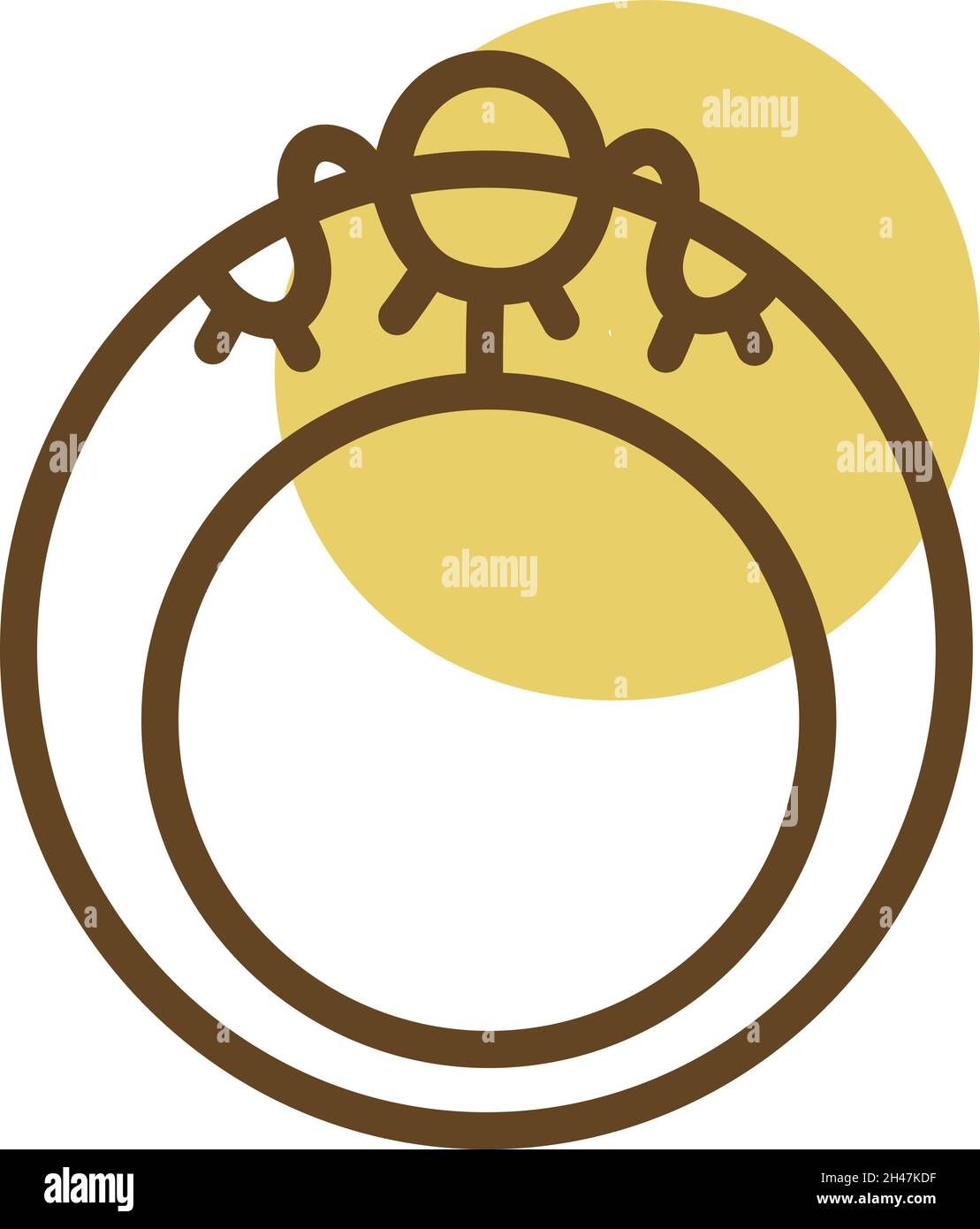 Spezieller goldener Ring, Illustration, Vektor, auf weißem Hintergrund. Stock Vektor