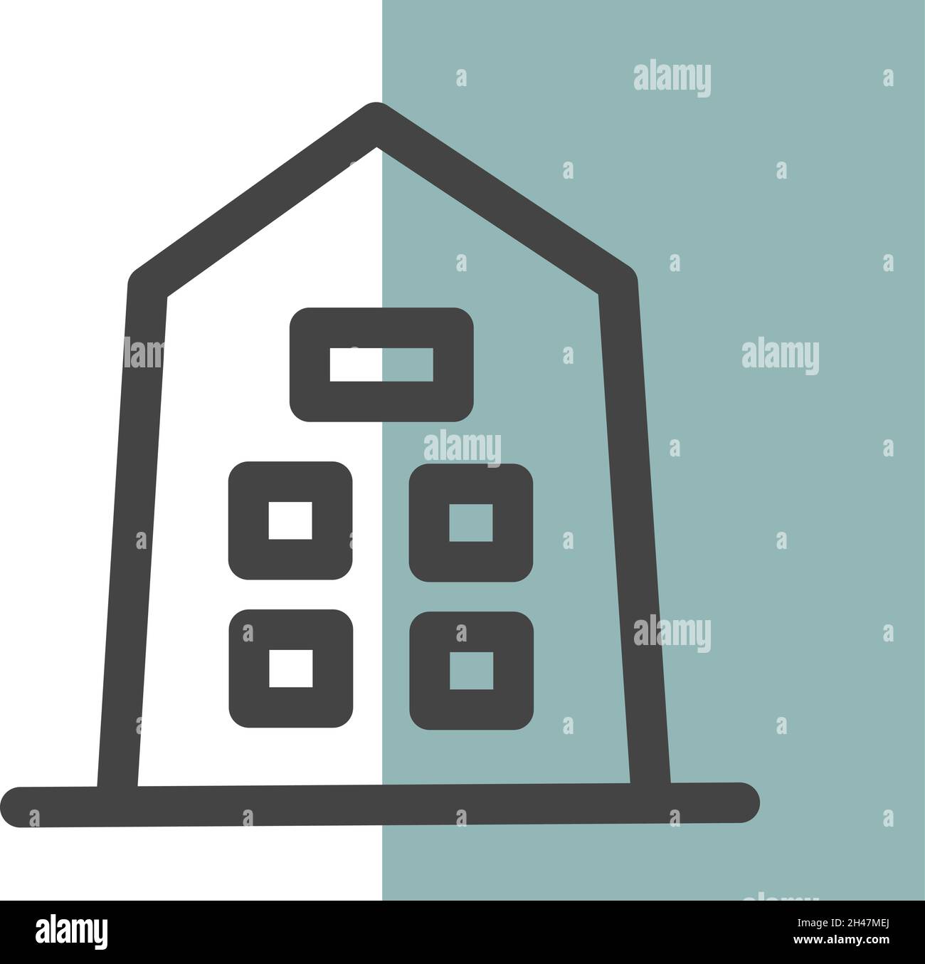 Eigentumswohnung Haus, Illustration, Vektor, auf einem weißen Hintergrund. Stock Vektor