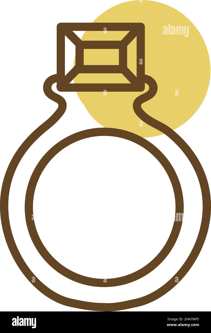 Großer Diamantring, Illustration, Vektor, auf weißem Hintergrund. Stock Vektor