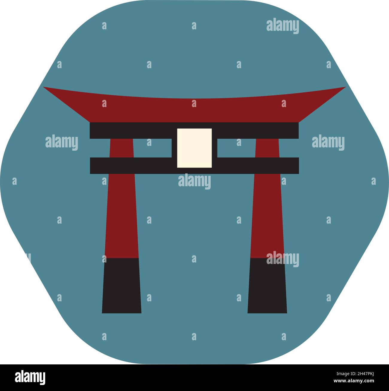 Japanischer inari, Illustration, Vektor, auf weißem Hintergrund. Stock Vektor
