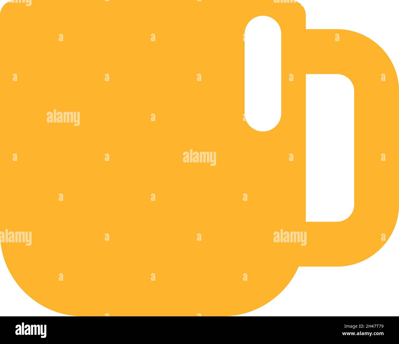 Gelbe Tasse, Illustration, Vektor, auf weißem Hintergrund. Stock Vektor