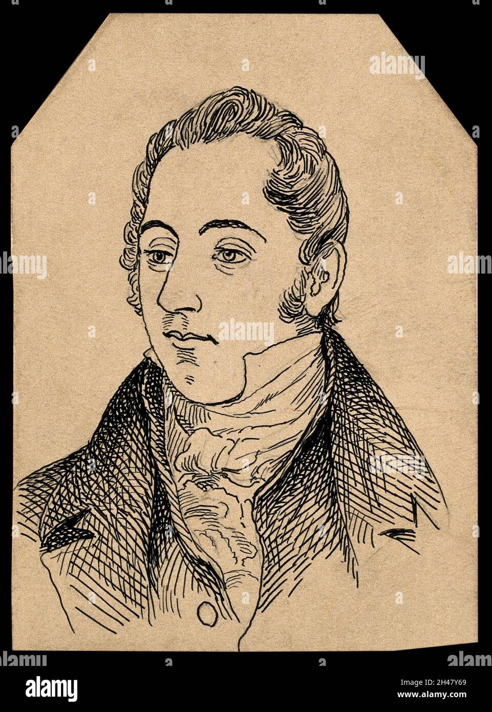 Sir William Jackson Hooker. Stift- und Tintenzeichnung. Stockfoto