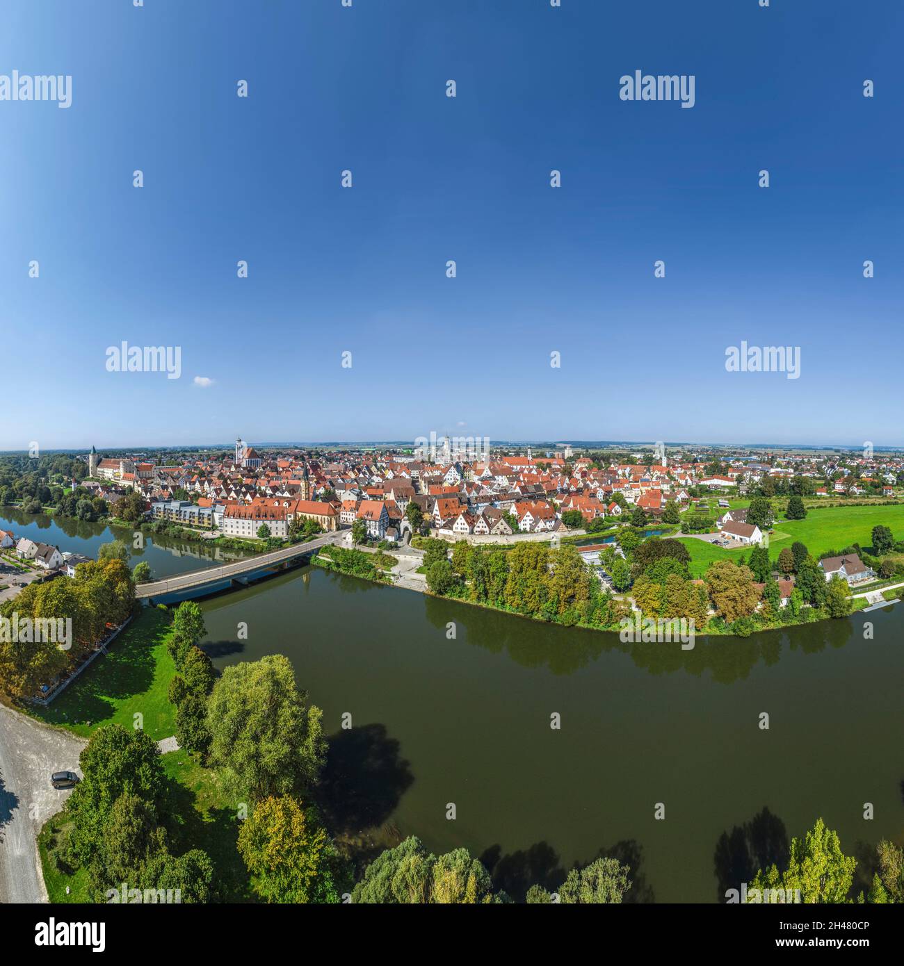 Lauingen an der donau - schöne kleine Stadt im nördlichen Teil von Schwaben Stockfoto
