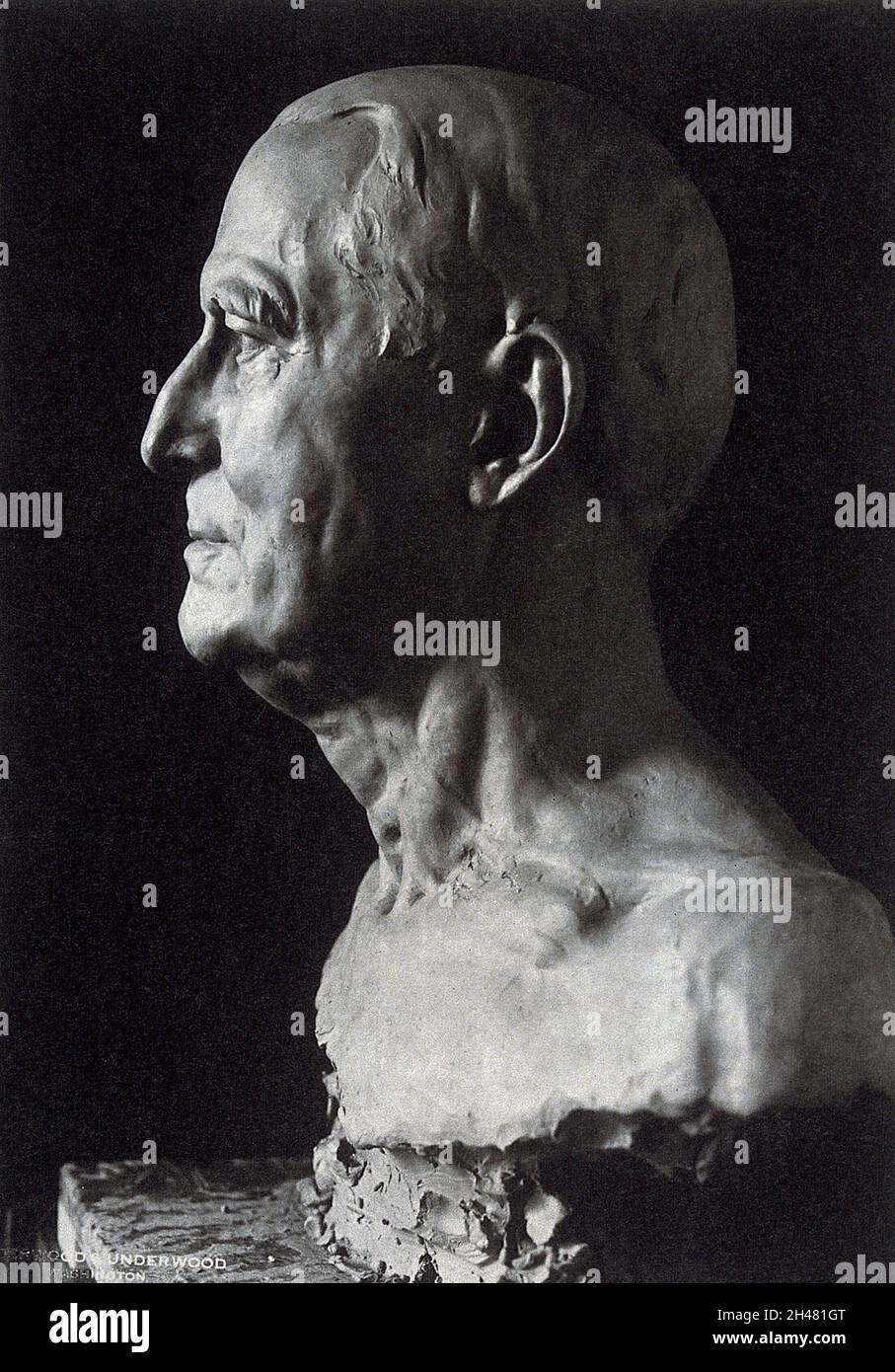 Henry Solomon Wellcome. Foto von Underwood nach einer Büste von E. Simone. Stockfoto