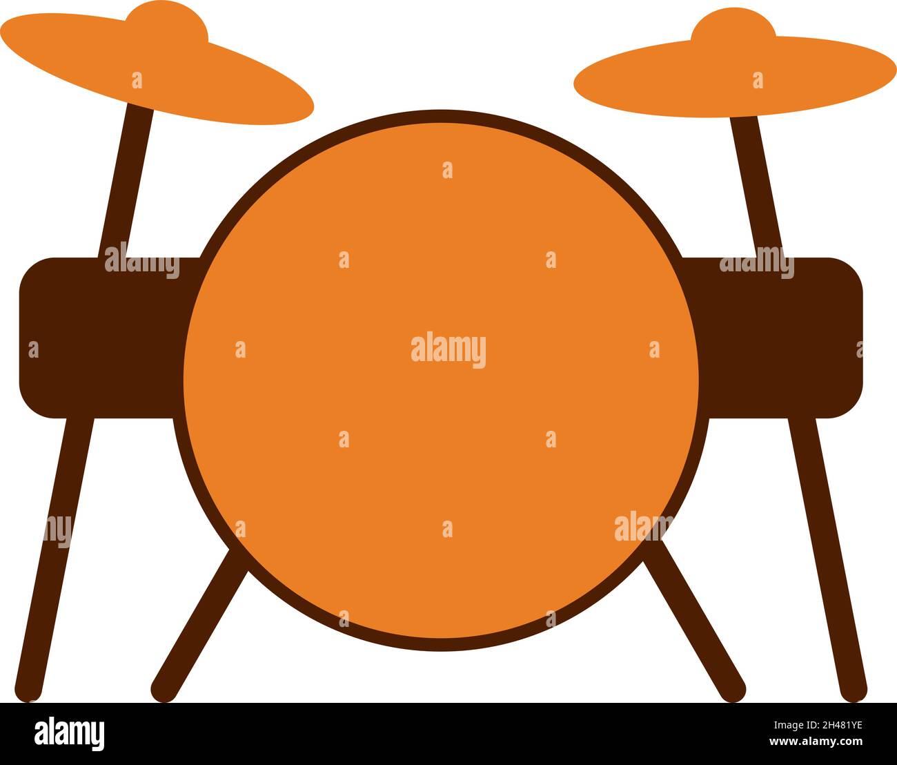 Große Trommeln, Illustration, Vektor, auf weißem Hintergrund. Stock Vektor