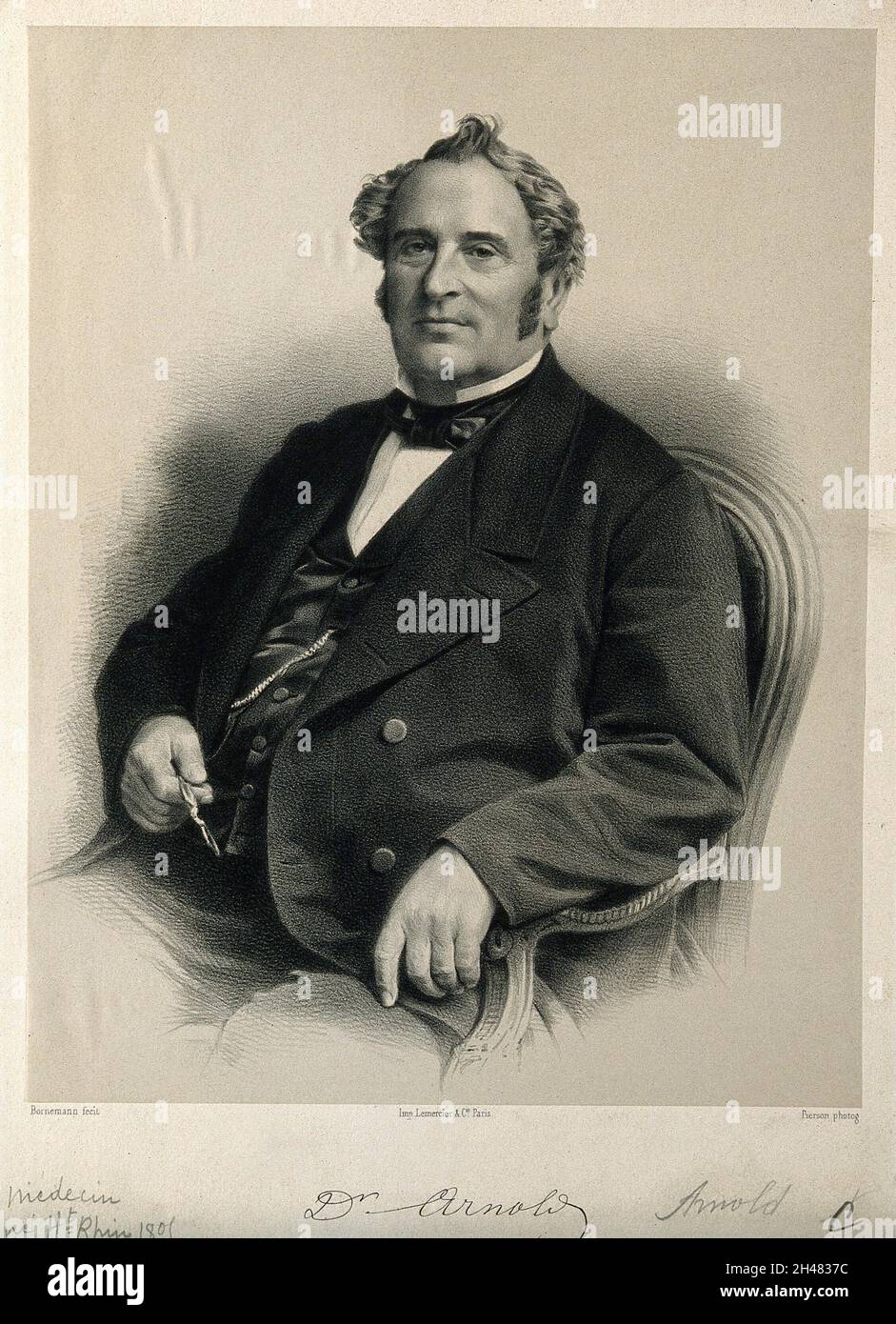 Friedrich Arnold. Lithographie von Bornemann nach Pierson. Stockfoto