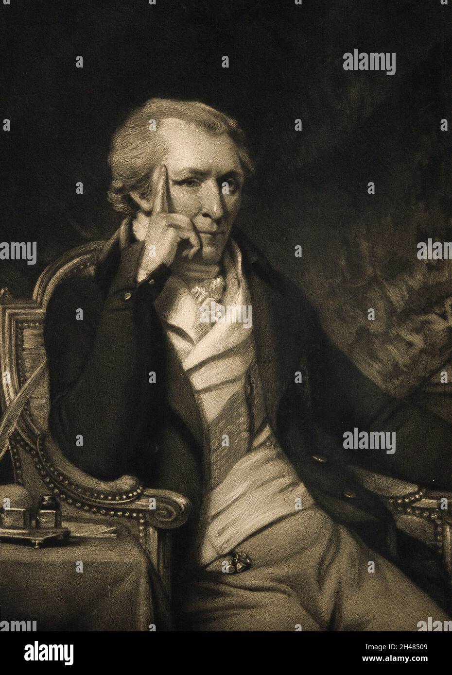 Benjamin Thompson, Graf von Rumford. Mezzotint von J. R. Smith, 1801, nach sich selbst. Stockfoto