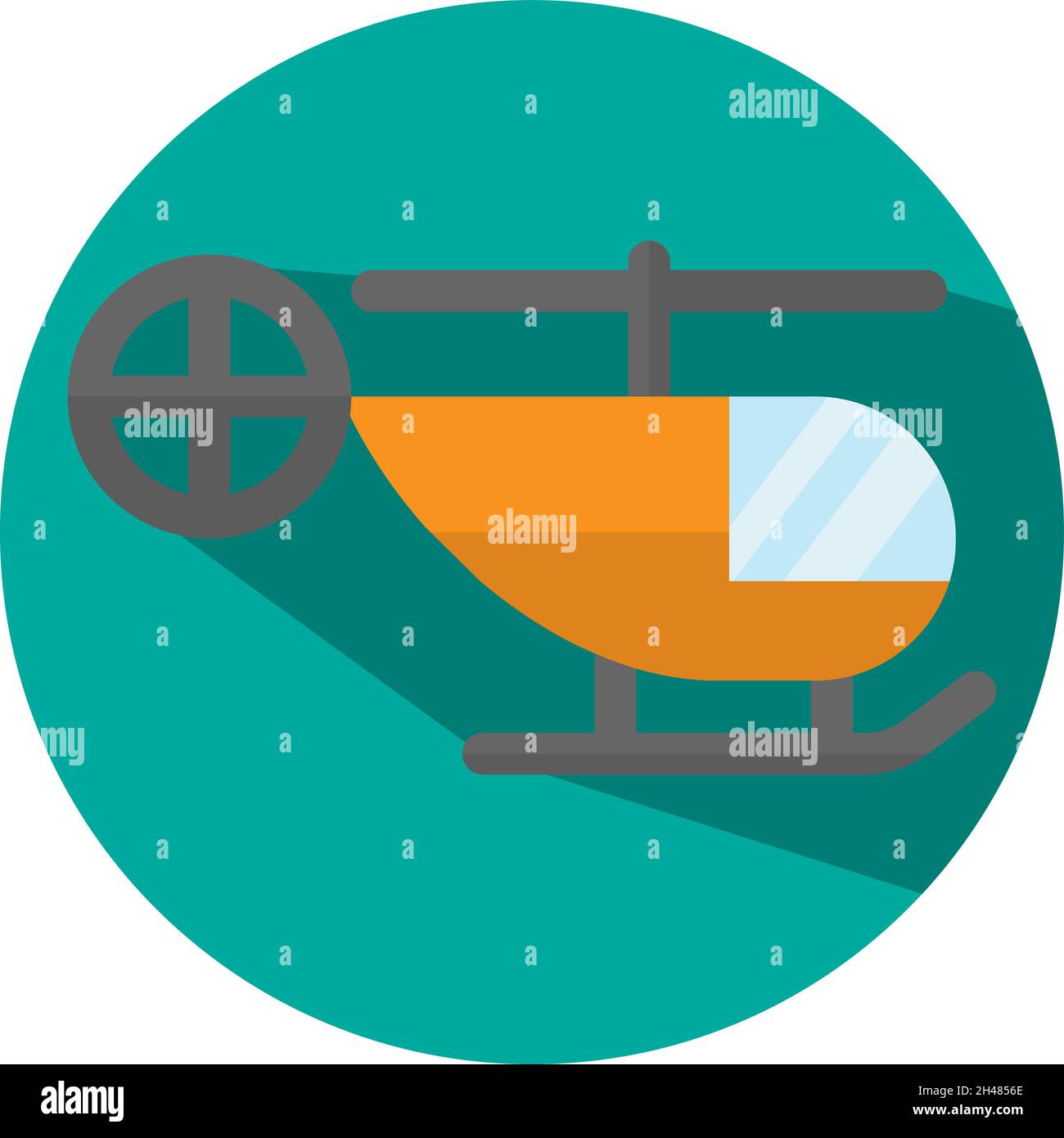 Oranger Hubschrauber, Illustration, Vektor, auf weißem Hintergrund. Stock Vektor