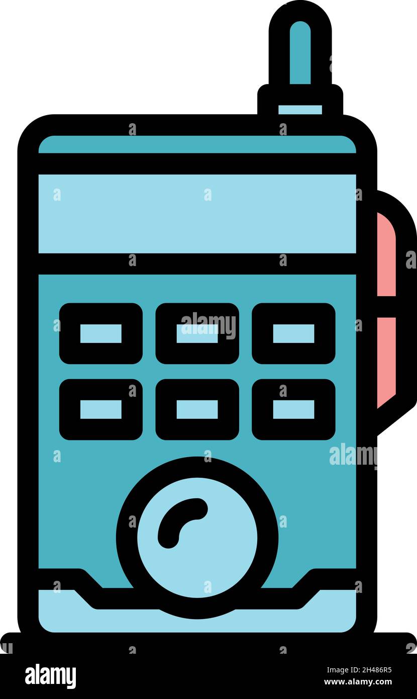 Walkie Talkie-Symbol. Umriss Walkie Talkie Vektor-Symbol Farbe flach isoliert Stock Vektor