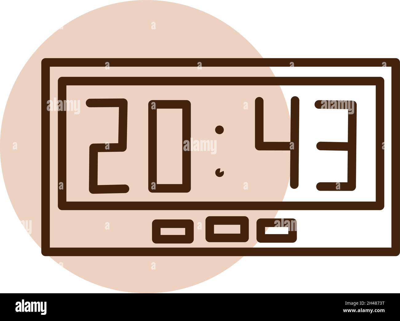 Digitaluhr, Illustration, Vektor, auf weißem Hintergrund. Stock Vektor
