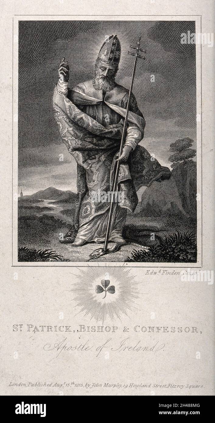 St. Patrick. Stich von E. Finden, 1815. Stockfoto