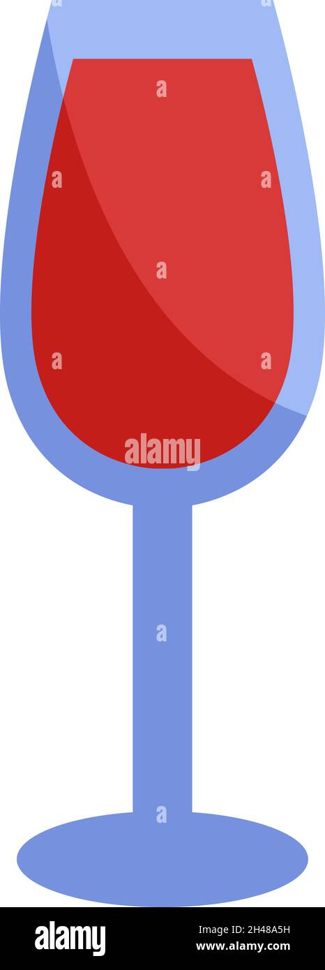 Volles Glas Rotwein, Illustration, Vektor, auf weißem Hintergrund. Stock Vektor