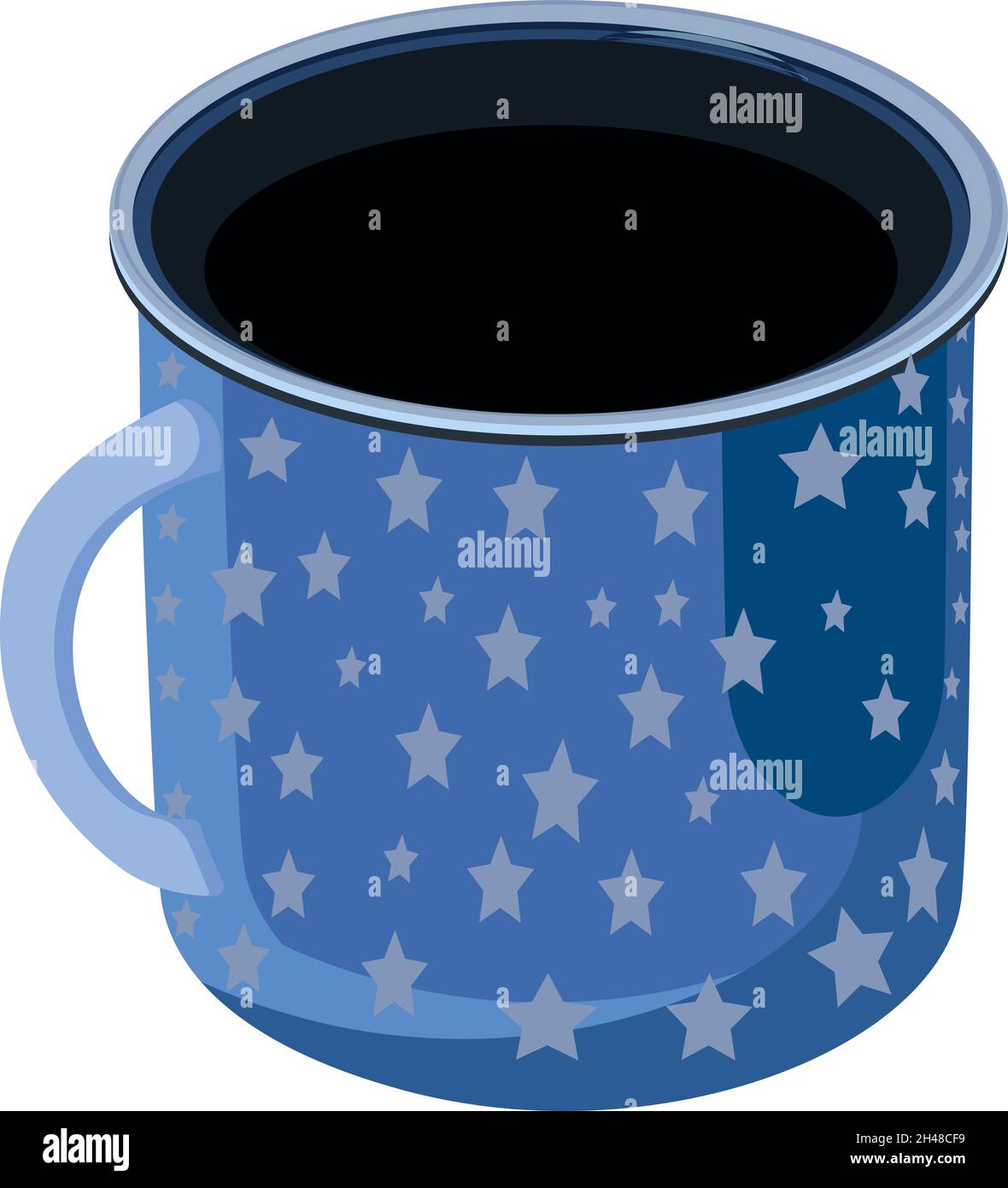 Blaue Tasse, Illustration, Vektor auf weißem Hintergrund. Stock Vektor Blaue Tasse, Illustration, Vektor auf weißem Hintergrund. Stock Vektor