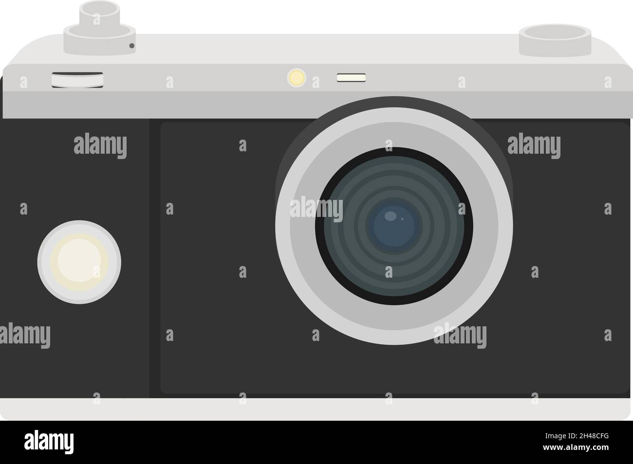 Kamerafoto, Illustration, Vektor auf weißem Hintergrund. Stock Vektor