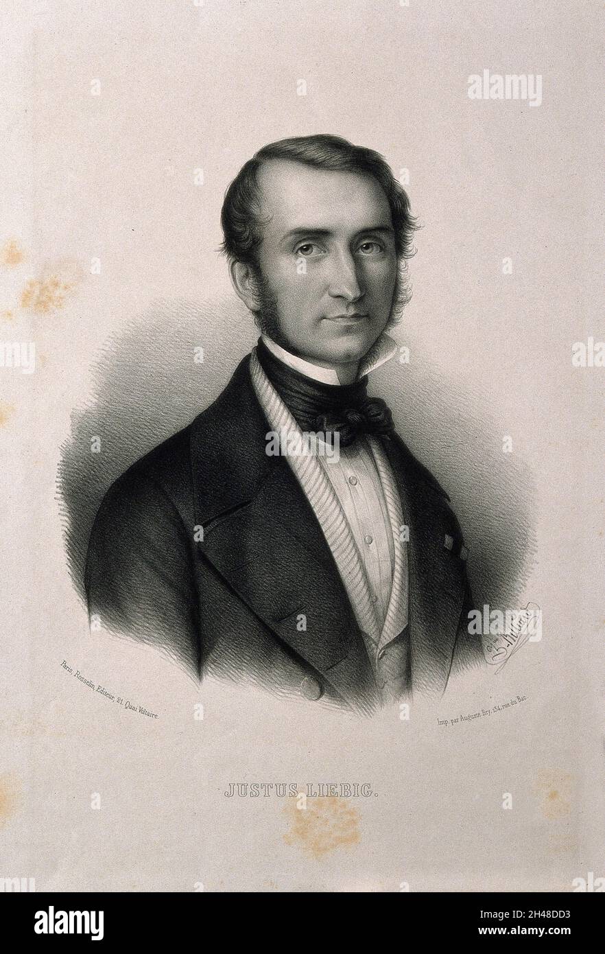 Justus von Liebig. Lithographie von z. Belliard. Stockfoto