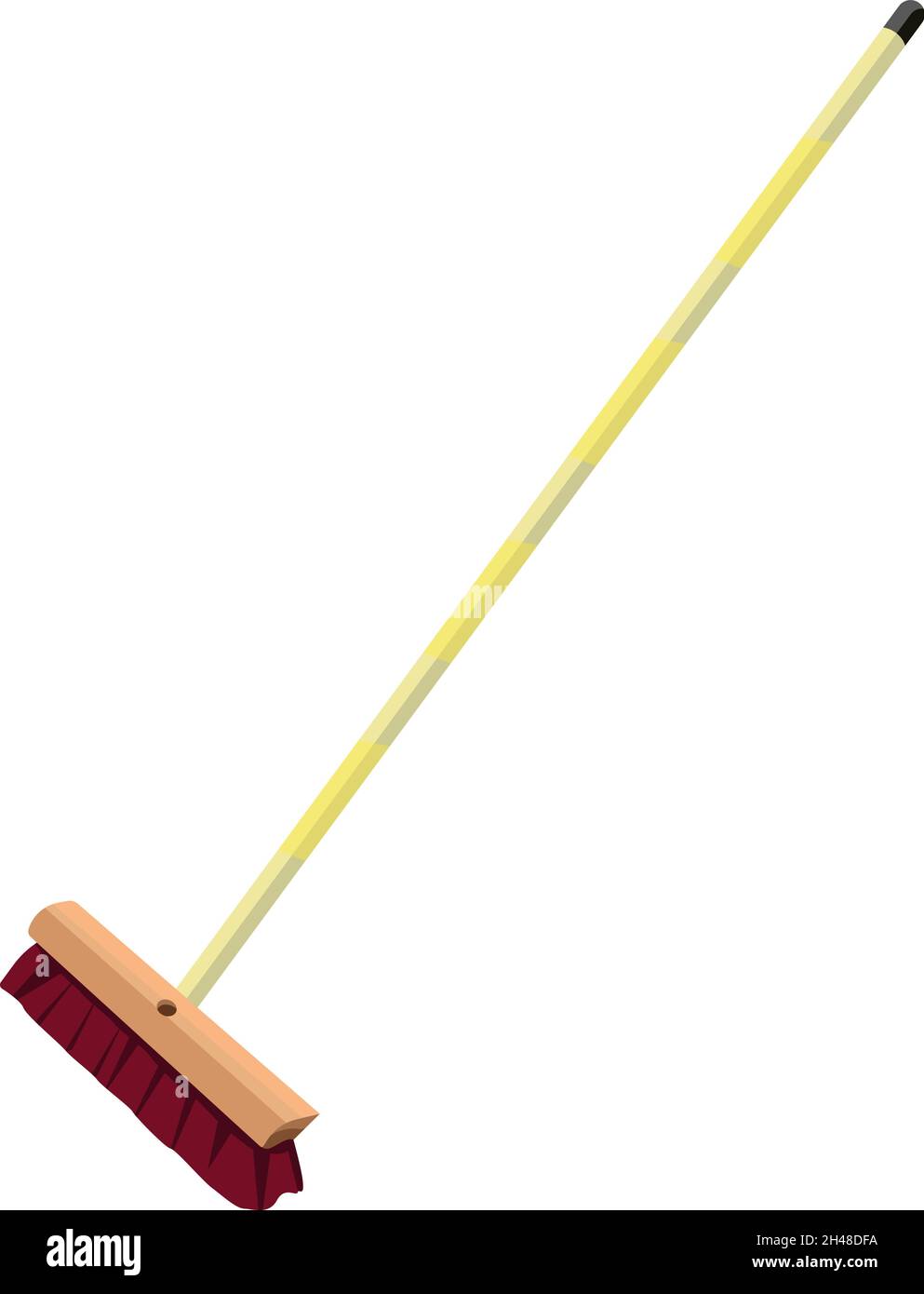 Langer Besen, Illustration, Vektor auf weißem Hintergrund. Stock Vektor