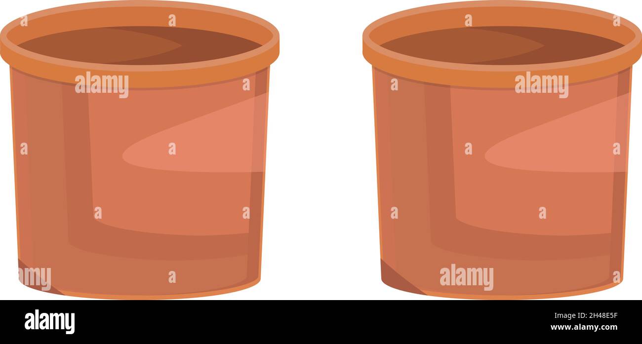 Kleiner Tontopf, Illustration, Vektor auf weißem Hintergrund. Stock Vektor